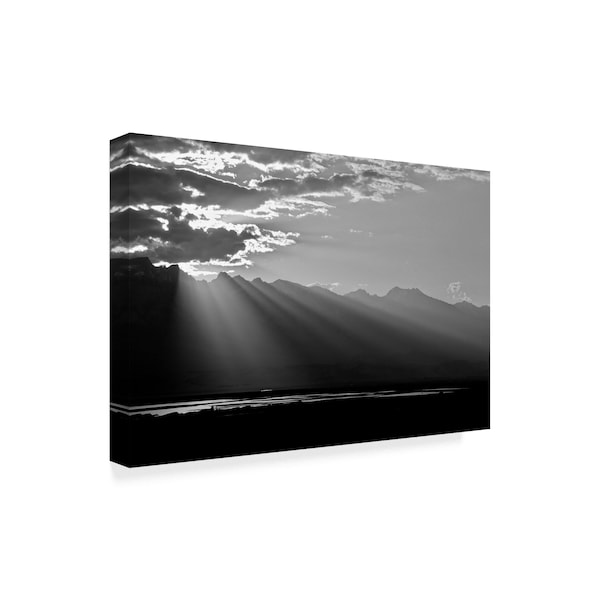 American School 'Clouds Rays In Black And White' Canvas Art,30x47